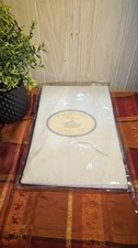 Vtg Keeco Chambray Hemstitch Tablecloth 68” Round White 100% Cotton NOS 1999 picture
