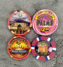 Grand Opening Casino Chips Las Vegas NV Lot of 4 picture