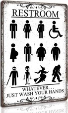 Funny Restroom Vintage Aluminum Tin Metal Signs Home Décor 8x12  picture