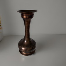 Vintage Patinated Brass Trumpet Candle Holder / Bud Vase – 12.5