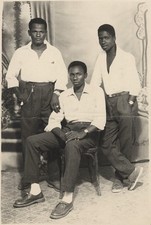 1956 Three Young Men, Mali Photograph by SEYDOU KEITA [Stamped] picture