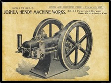 Joshua Hendy Machine Works New Metal Sign: Gas Engines - San Francisco, CA picture