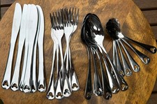 Authentic Disney Parks Mickey Mouse Silhouette Stainless Steel Flatware Set 24pc picture