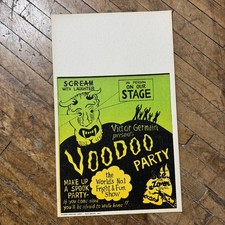 Vtg c.1950s VOODOO PARTY Spook Show Poster Victor Germain GLOBE POSTER Original picture