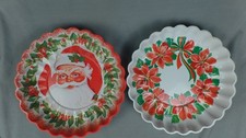 Vintage Berman Industries Molded Ribbed Plastic Christmas Trays Bowls Servware picture