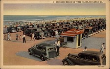 Savannah Beach Tybee Island Savannah Georgia vintage postcard h416 picture