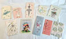 Vtg 1950s MCM Bridal Shower Card Lot~10 Cards~Used Ephemera picture