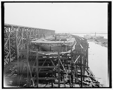 Photo:Cleveland OH 1907 Steamer #168 Ship on Ways Shipyard picture