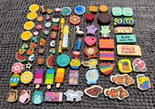 Vintage Colorful Novelty Erasers - Lot of 79 picture
