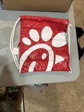 Chick-Fil-A Red &  White Logo “May Start Mouth Fires” Puffer Cinch Sack HTF picture
