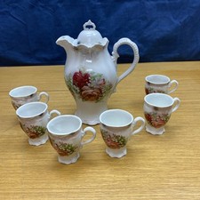 Antique Leuchtenburg Germany Chocolate Tea Set w/6 Cups picture