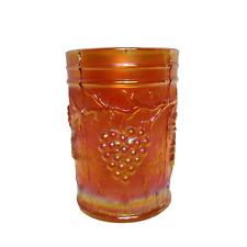 Beautiful Vintage Marigold Carnival Glass Drinking Glass Tumbler, Grape Pattern picture