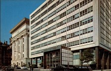 New York Albany State Educational Building 1950s cars ~ postcard sku961 picture