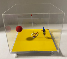 RARE Vintage JECO Japan Clown & Red Ball Kinetic Art Clock - Very Nice & WORKS picture