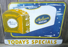 VINTAGE 1952 HOLSUM BREAD MASONITE SIGN WITH BUNNY 22 1/2
