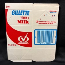 Gillette Dairy Vitamin D Milk Carton Flat Paperboard 10oz Vintage Norfolk NE picture