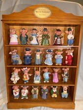 Meet the Porkchesters Pig Figurine Set with Wooden Display Shelf picture
