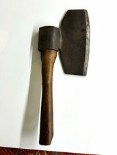 Vintage Broad Side Axe with Wooden Singed Handle w Hemmrich coopers axe picture