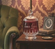 Antique 1902 World Fair Compote Candy Dish EAPG Ruby Red Vintage Souvenir  picture