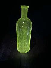 Vintage clear Manganese Uranium Glass Medicine Bottle Dr.Peter Fahrney & Sons picture