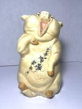 Antique German Singing Pig Figurine, Vintage 9 Inch Laughing Hand Painted Swine picture