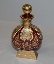 Antique Cranberry Victorian Perfume Moser Perfume – highly decorated picture