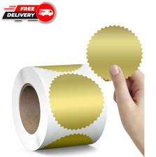 300 Pcs 2 Inch Book Embosser Stickers Roll 300 Pack Round Blank Self Adhesive Go picture