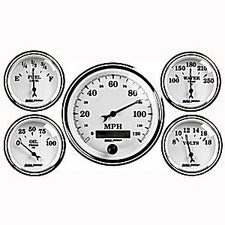 AutoMeter Street Rod Old Tyme White II Series Gauges|3430 picture