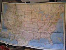 HUGE VINTAGE UNITED STATES MAP + PHOTOMOSAIC MAP National Geographic July 1976 picture