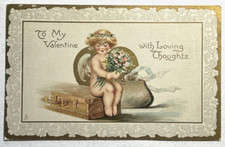 Vintage Raphael Tuck & Sons “To My Valentine with Loving Thoughts” Postcard 1909 picture
