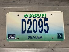 2003 MISSOURI LICENSE PLATE 03 DECEMBER D2095 picture