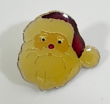 Santa Claus Saint Nick Christmas Gold Tone Vintage Lapel Pin Hat Pin picture