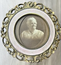 NB & IW Antique Photo Frame Easel Back Ornate Baroque National Brass & Iron Work picture