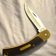 Schrade Vintage Lockback Pocketknife 1-Blade Stainless Clip Point, Black picture