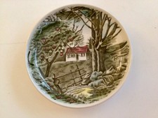 Vtg Johnson Brothers Friendly Village Ironstone Butter Pat Dish England 4 1/8” picture