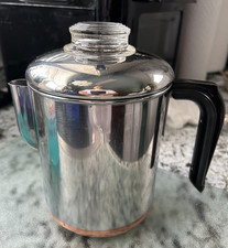 Vtg Pre 1968 Revere Ware 1801 Percolator Coffee Pot 4-6 Cup Copper Clad Bottom picture