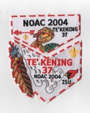 OA Te'Kening Lodge 37 2004 NOAC ISU Flap Set RED/WHT Bdr. SNJC [KY-1380] picture