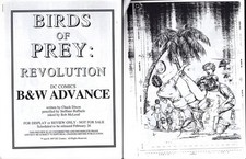 Birds of Prey Revolution #1 1997 VF-NM Rare DC B&W Retailer Advance Review Copy picture