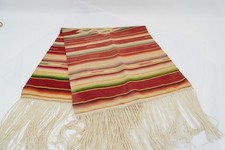 1950s Vintage Mexican Saltillo Serape Blanket Center Diamond Fringe  39x14 R114 picture