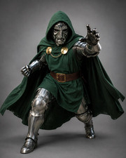 D0ctor Doom Inspired Cosplay Armor Set, Dr Doom Wearable Steel Helmet & Gauntlet picture