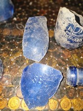 Antique Blount Springs Alabama Cobalt Blue Sulphur Water Bottle Fragments 1800s picture
