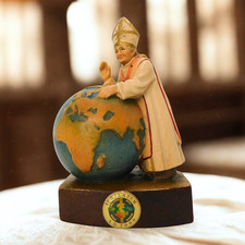 OTCO Val Gardena Pope John Paul II Wood Carving Jubilee 2000 Italy Schmid-Linder picture