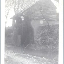 1961 Unknown Location Grist Mill Waterwheel Stream Rustic Log Photo Cozzens 5