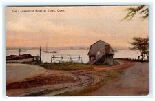 The Connecticut River at Essex CT, Connecticut Postcard View G.L. Burrows Pub picture