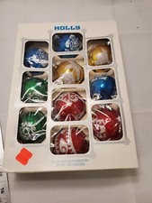 Vintage Holly 10 Glass ornaments 1 3/4