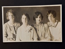 1920s Vintage RPPC Group Portrait Four Women Unused Studio Photo Postcard picture