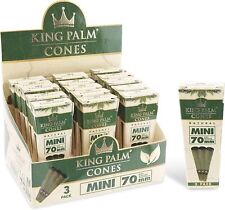 King Palm | Mini | Natural | 70mm Prerolled Palm Leafs | 15 Pack, 3 Rolls per PK picture