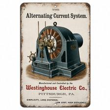 Westinghouse Electric Sign Alternating Current Vintage Ad Reproduction (3 Sizes) picture