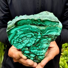 1.21LB Natural Green Malachite Slab Quartz Crystal Slice Ore Specimen Healing picture