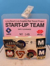Vintage LA METRO RAIL MTA Set 7  Lapel Pins Start-Up Team ID  USED Item M-Start picture